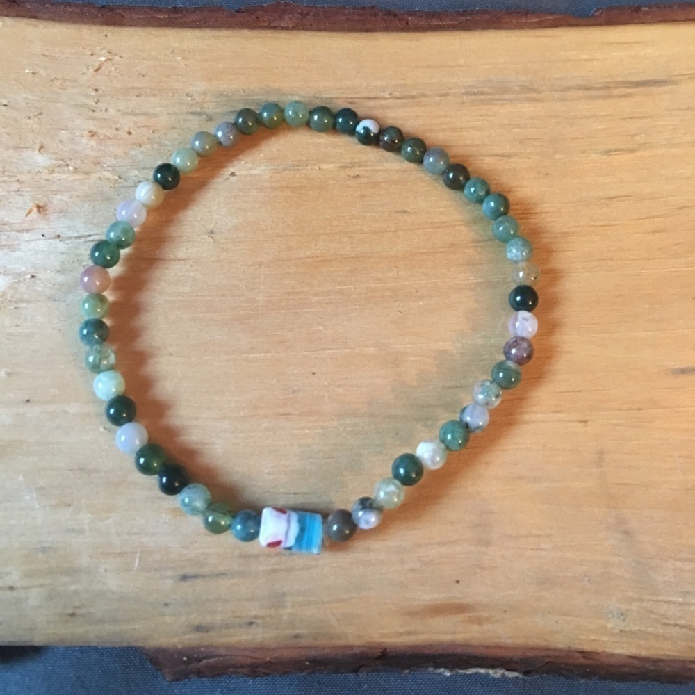 ❇️💚fancy jasper semiprecious mini bracelet